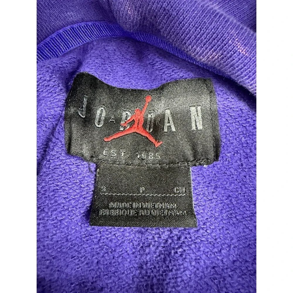 Jordan Nike Flight Fleece Pullover Hoodie Men's S Purple Acid Wash French Terry